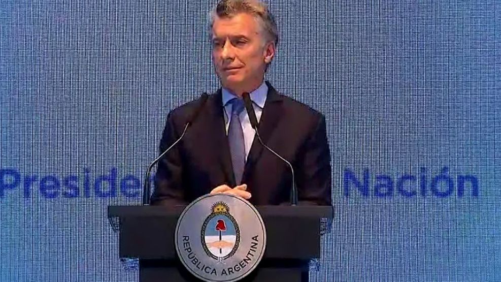 Macri, al hablar desde el CCK sobre el Acuerdo Nacional.