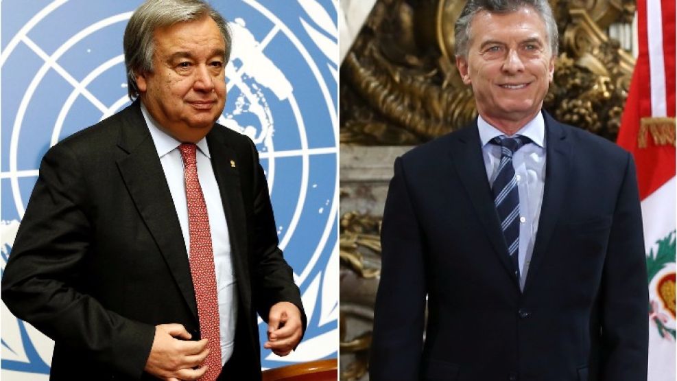Mauricio Macri se reúne con António Guterres.