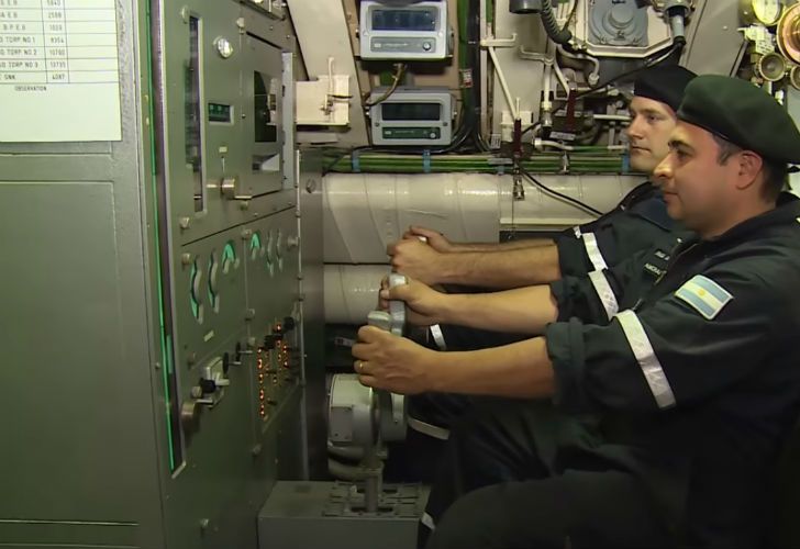 El interior del submarino ARA San Juan.