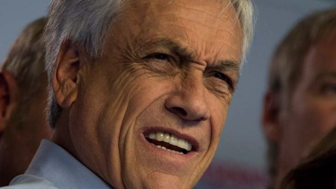 Chilean presidential candidate Sebastian Piñera, pictured during a press conference in Santiago de Chile on Monday. Billionaire conservative Piñera and leftist former TV journalist Alejandro Guillier will contest a runoff second round in Chile's presidential election next month.