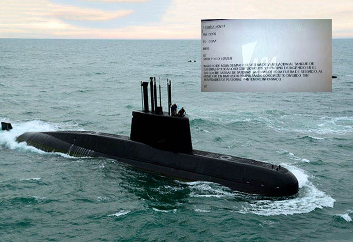 El último mensaje del submarino ARA San Juan