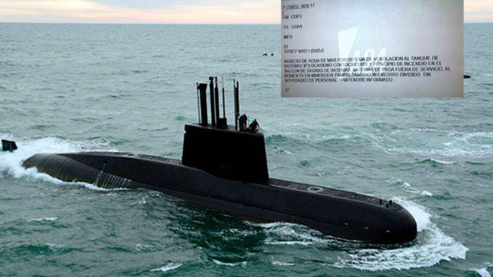 El último mensaje del submarino ARA San Juan