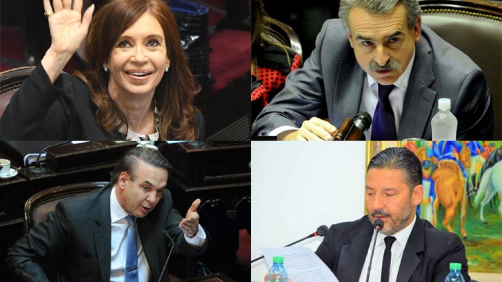 Cristina Kirchner, Agustín Rossi, Miguel Ángel Pichetto y Gustavo Menéndez