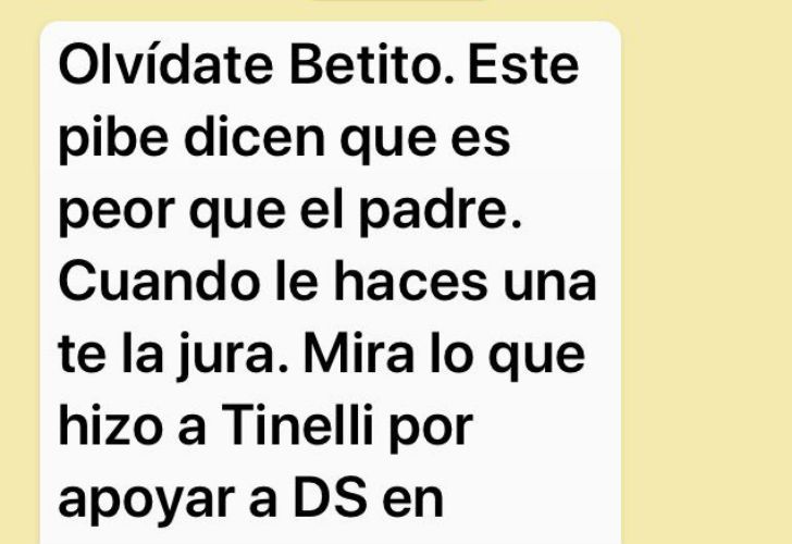 Las conversaciones que publicó Beto Casella en su Twitter