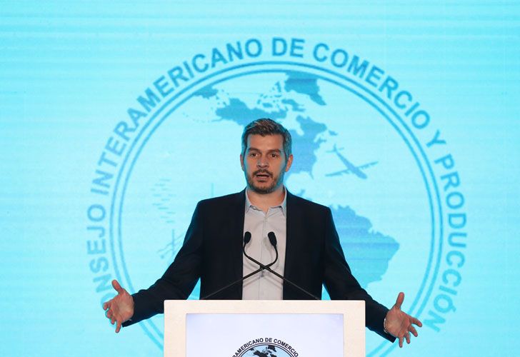 El jefe de Gabinete Marcos Peña habló en el Consejo Interamericano de Comercio y Producción