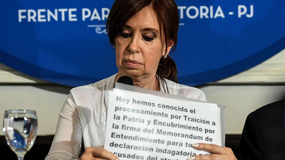 CFK addressed the media on Thursday December 7, 2017 after judge Claudio Bonadio requested that Congress stip her of her immunity.
