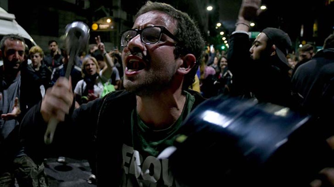 Opposing voices turned to pot banging in Buenos Aires on Monday and Tuesday night, following the passing of a controversial pension reform bill that saw police and protesters clash violently near Argentina's Congress.