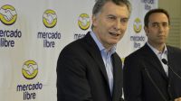 Mauricio Macri junto a Marcos Galperin, CEO de Mercado Libre
