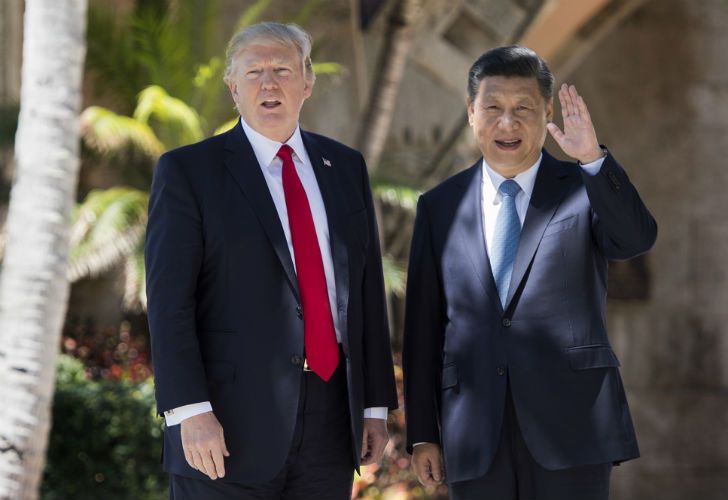 El presidente norteamericano junto al mandatario chino, Xi Jimping.