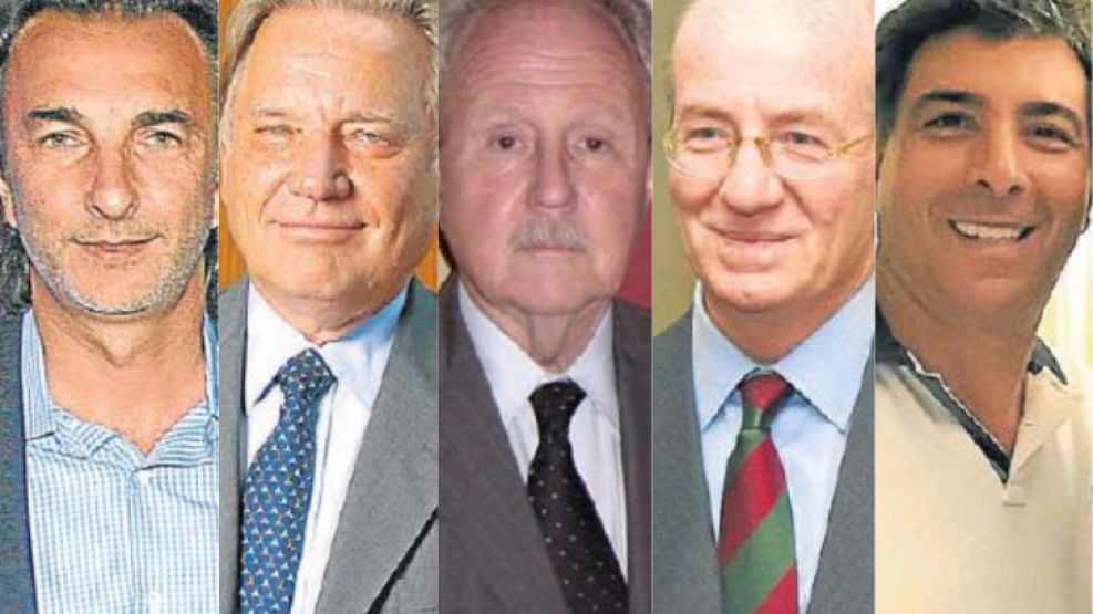 Angelo Calcaterra, Aldo Roggio, Carlos Wagner, Paolo Rocca y Guillermo Contreras