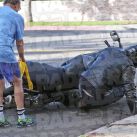 *PREMIUM-EXCLUSIVE* Ben Affleck takes a spill on his bike while heading to church