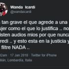 Mensaje borrado Wanda Nara