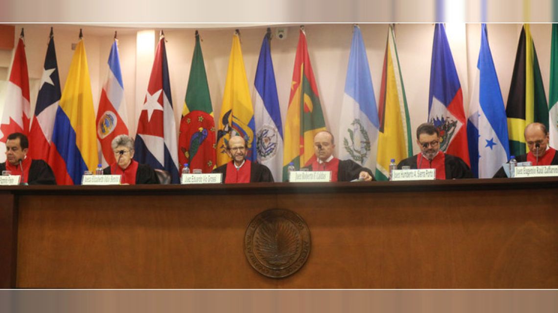 The judges of the Inter-American Court of Human Rights, as seen in this file photo from November 2017.