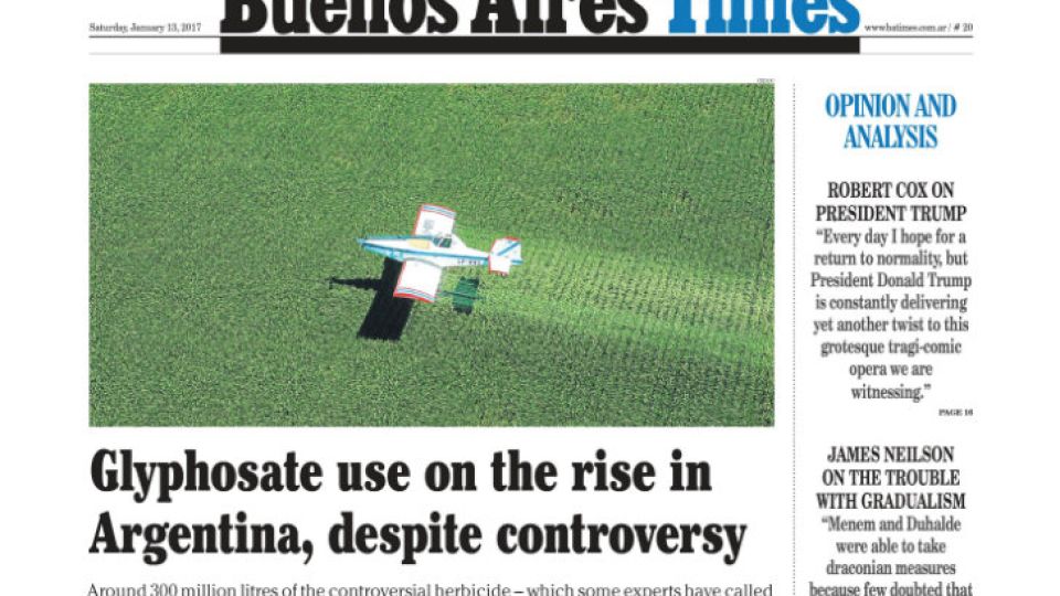 La tapa de Buenos Aires Times de este sábado 0113