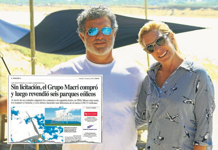 REVELACION. La nota de PERFIL disparó una denuncia judicial. Gianfranco Macri y su esposa, en Punta.