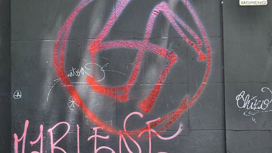 Neo-Nazi graffiti in Mar del Plata.