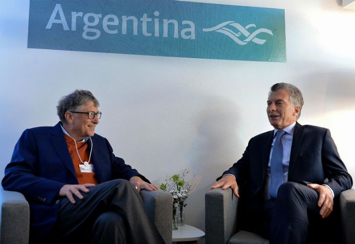 El presidente Mauricio Macri, acompañado por el ministro de Hacienda Nicolás Dujovne y el jefe de Gobierno porteño, Horacio Rodríguez Larreta, se reunieron con el CEO de Microsoft, Bill Gates.