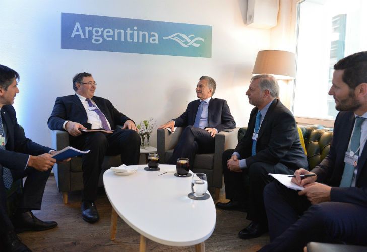 El presidente Mauricio Macri se reunió con el CEO de la empresa petroquímica y energética Total, Patrick Pouyanné.