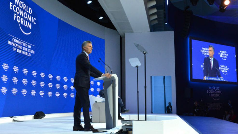 Macri durante su exposición en el Foro Económico de Davos.