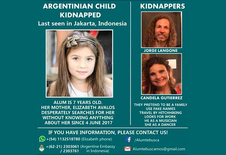 En redes sociales se divulgó la foto de los supuestos captores de la niña.