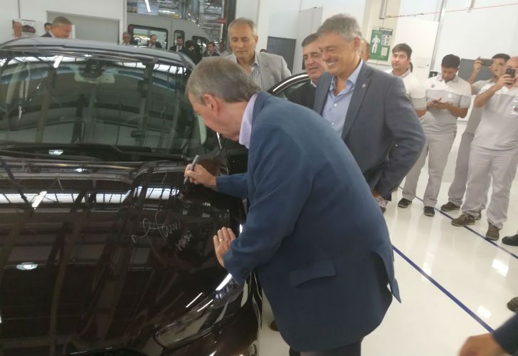 Macri participó del lanzamiento del nuevo Fiat Cronos. 