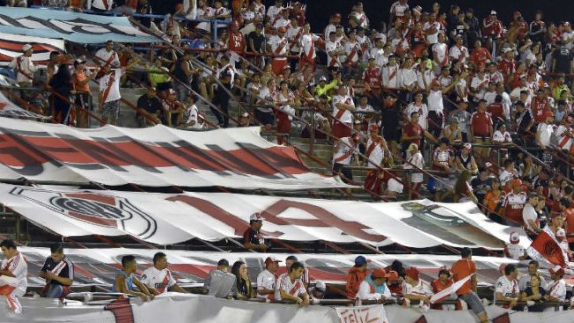 River Plate fans in the stands.