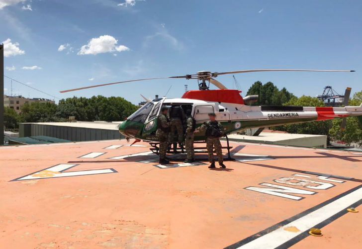 Los cuatro reclusos viajaron en helicóptero desde El Dorado a Posadas rumbo a Buenos Aires.