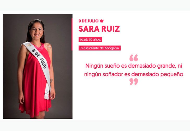 Sara Ruiz, 20 años. Estudiante de abogacía.