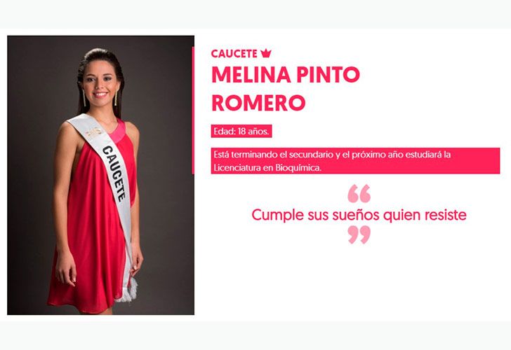 Melina Pinto Romero, 18 años. Está terminando el secundario.