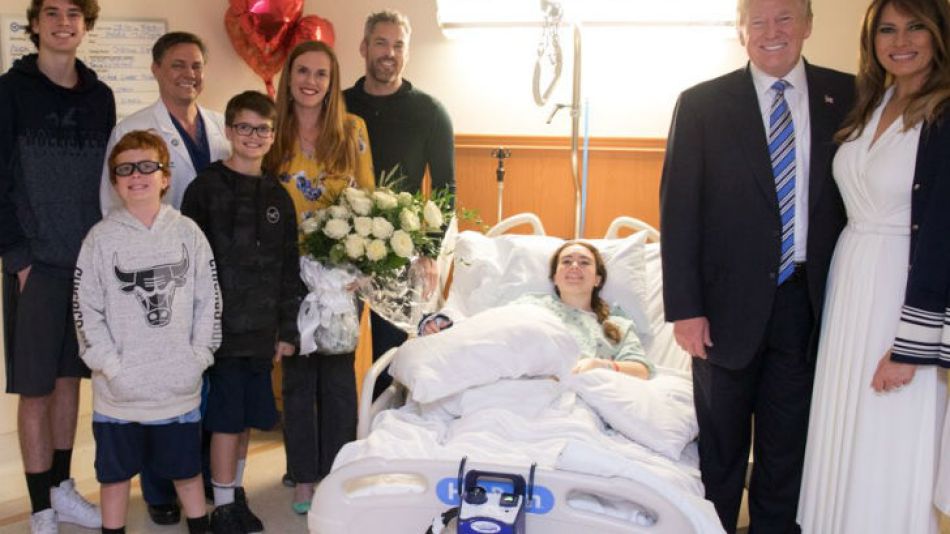 trump visito heridos del tiroteo 02172018