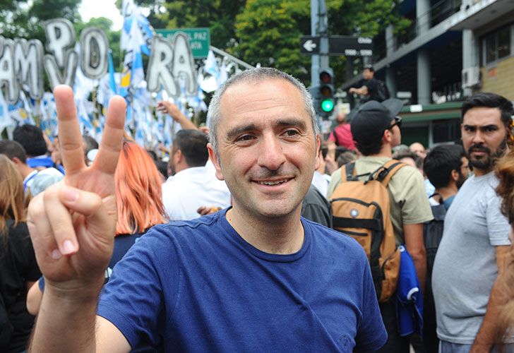 Andrés Larroque en la marcha 21F