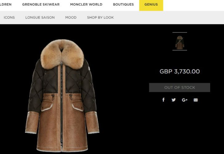 Precio en libras de la campera moncler Modelo Pistacia 3730