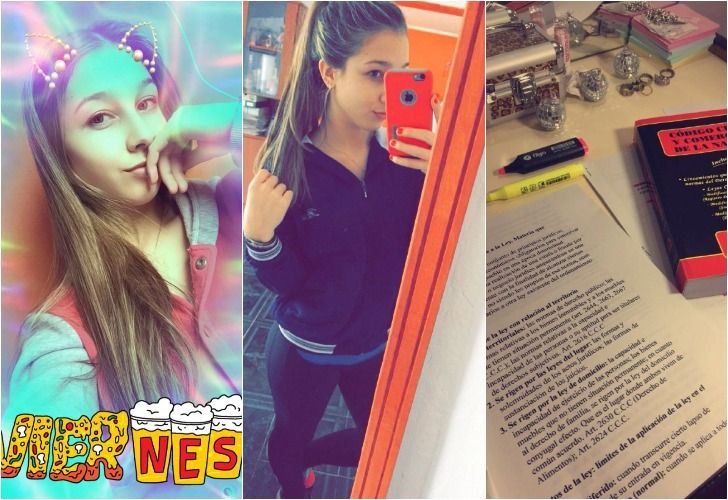 Selfies y apuntes, parte de la cotidianeidad de Nahir Galarza antes del crimen. 