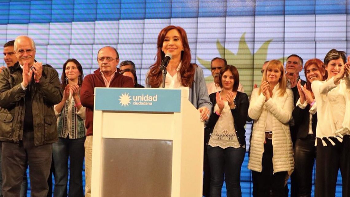 Former president Cristina Fernández de Kirchner campaigning for the October 2017 mid-term elections.