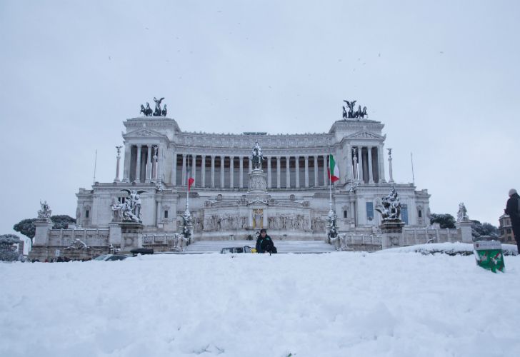 Roma bajo la nieve.