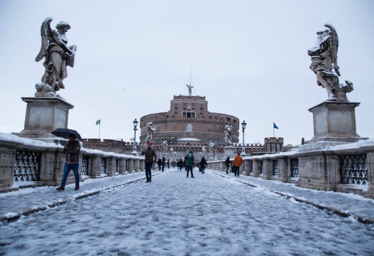 Roma bajo la nieve.