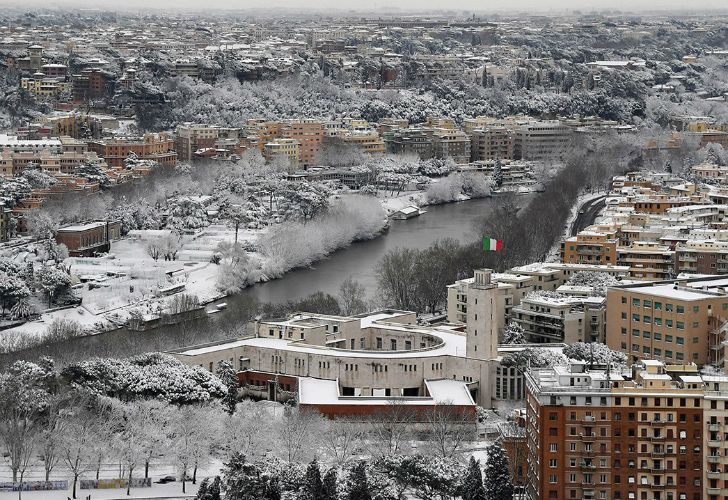 Roma bajo la nieve.