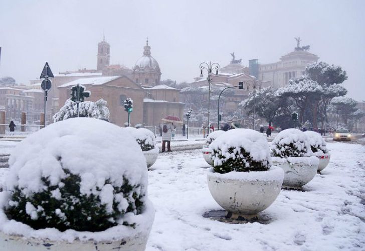 Roma bajo la nieve.