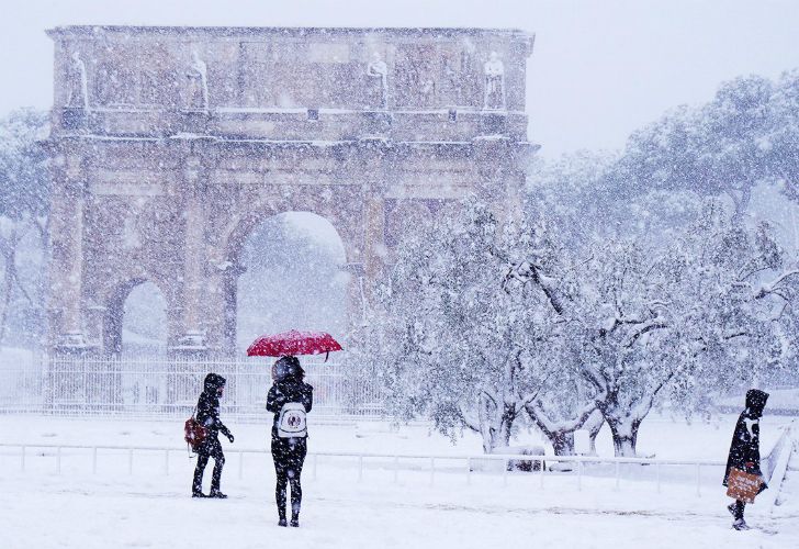 Roma bajo la nieve.