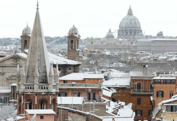 Roma bajo la nieve.