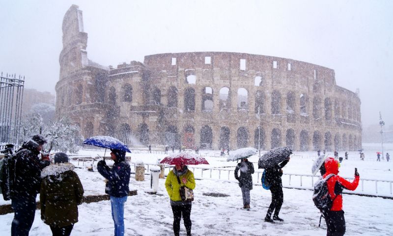 Roma bajo la nieve.