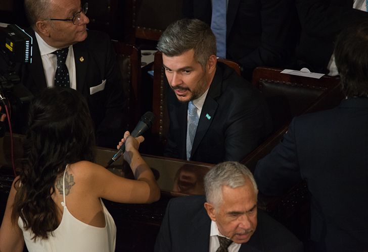 El jefe de Gabinete, Marcos Peña, en la apertura de las sesiones ordinarias del Congreso.