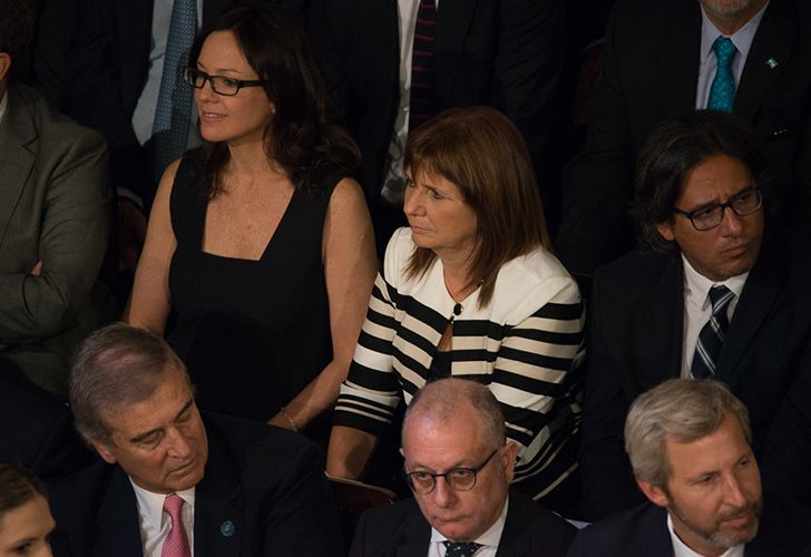 Las ministras de Desarrollo Social y Seguridad, Carolina Stanley y Patricia Bullrich, y el titular de la cartera de Justicia, Germán Garavano.