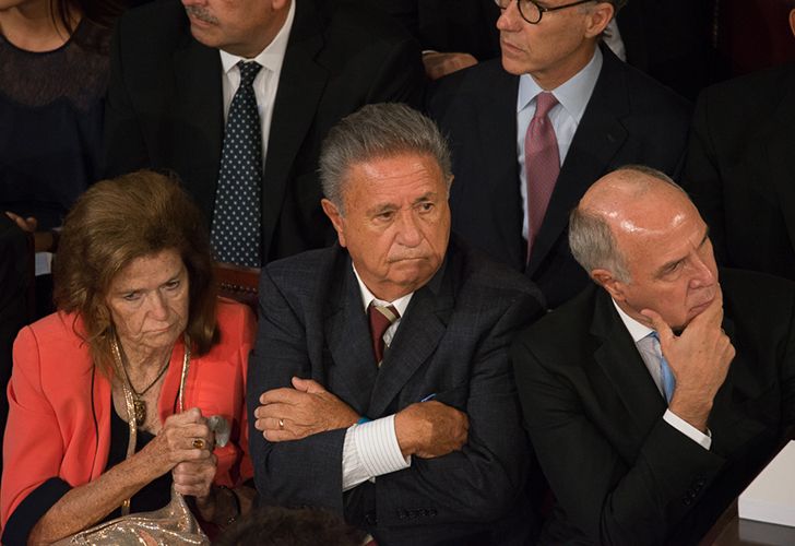 La jueza de la Corte Suprema, Elena Highton de Nolasco, el expresidente Eduardo Duhalde y el presidente del máximo tribunal de Justicia, Ricardo Lorenzetti.