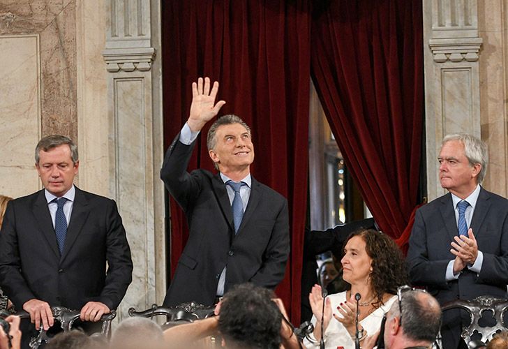 El presidente Mauricio Macri y la vicepresidenta Gabriela Michetti en el acto de apertura del 136 período de sesiones ordinarias del Congreso.