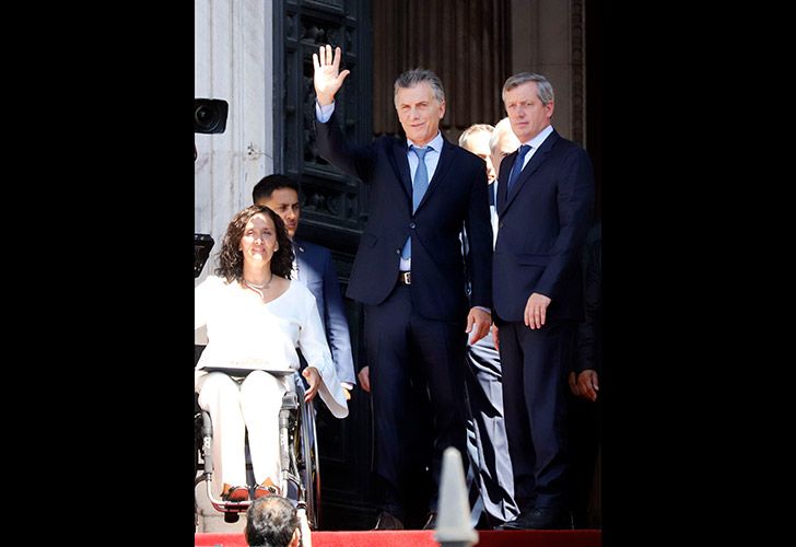 El presidente Mauricio Macri y la vicepresidenta Gabriela Michetti, en la apertura de Asamblea Legislativa.