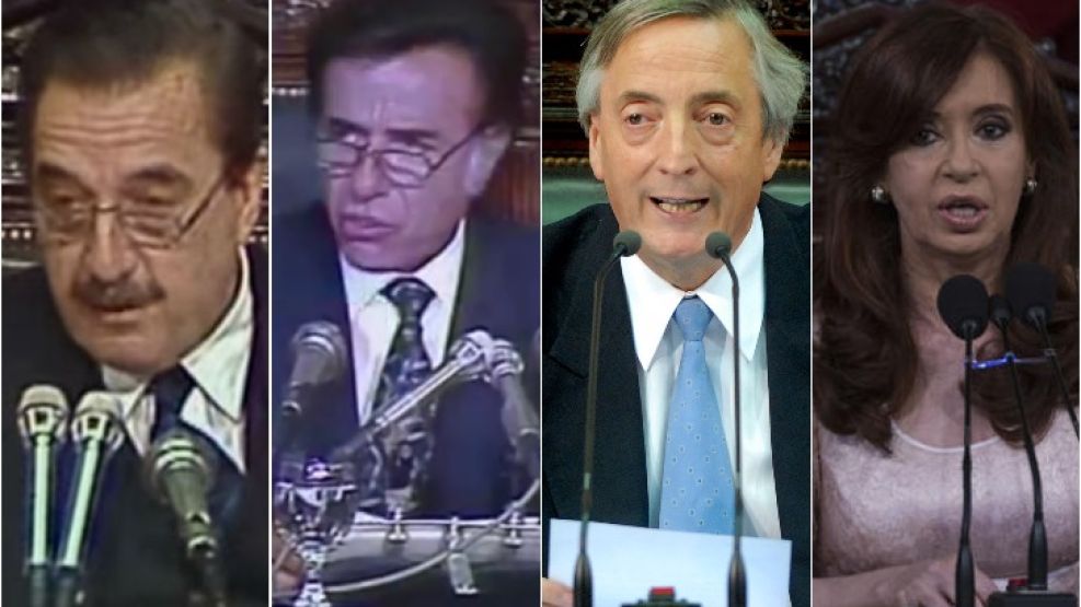 Los discursos de los Presidentes tras el fin de la dictadura.