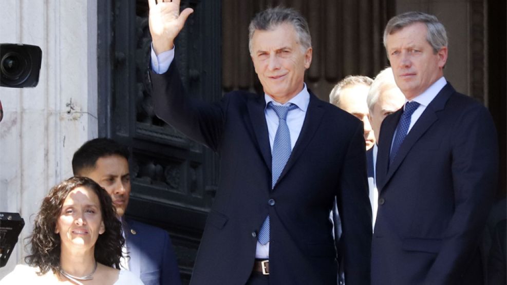 Mauricio Macri junto a Gabriela Michetti y Emilio Monzó