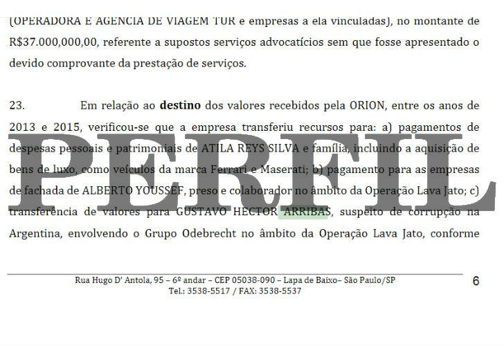 Estos son los documentos que complican al titular de la AFI ante la Justicia brasileña.