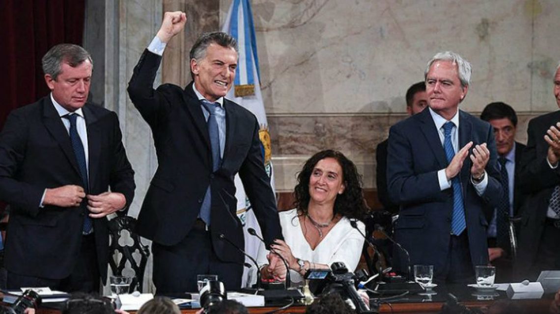 President Mauricio Macri delivers a speech to Congress on Thursday.